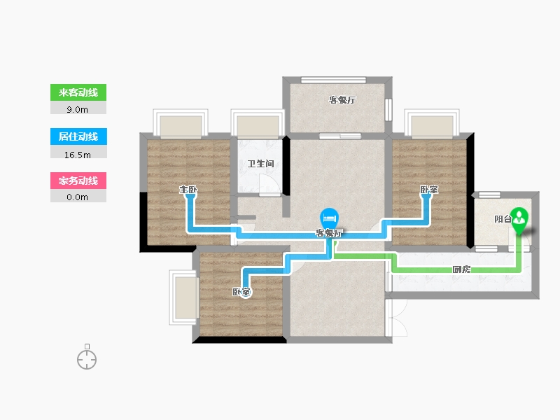 云南省-西双版纳傣族自治州-曼城-87.96-户型库-动静线