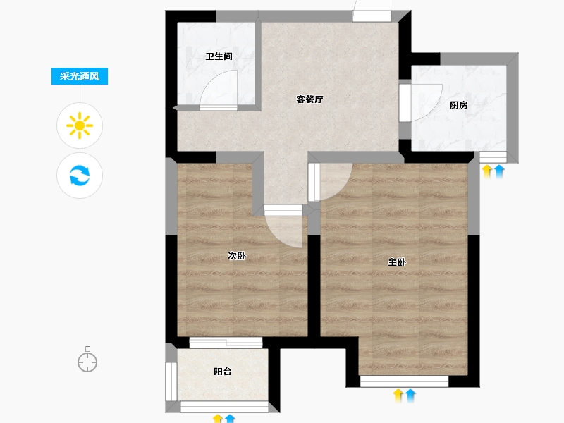 山西省-忻州市-幸福里-48.00-户型库-采光通风