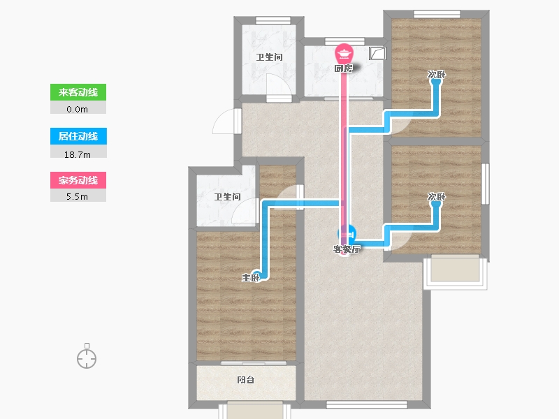 河北省-唐山市-清晖雅园-96.00-户型库-动静线