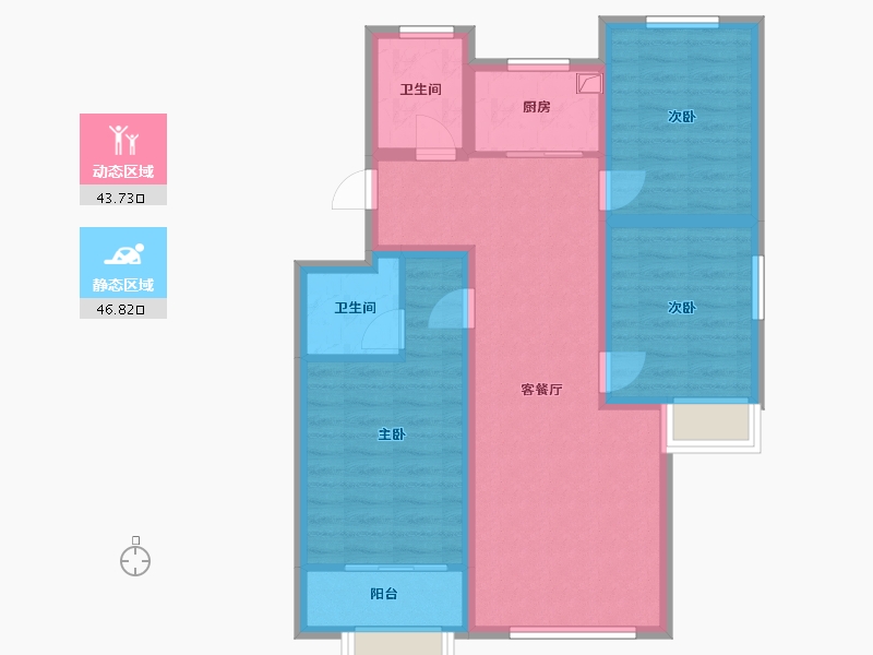 河北省-唐山市-清晖雅园-96.00-户型库-动静分区