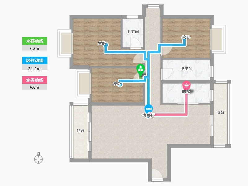 湖南省-郴州市-金鑫家园-118.40-户型库-动静线