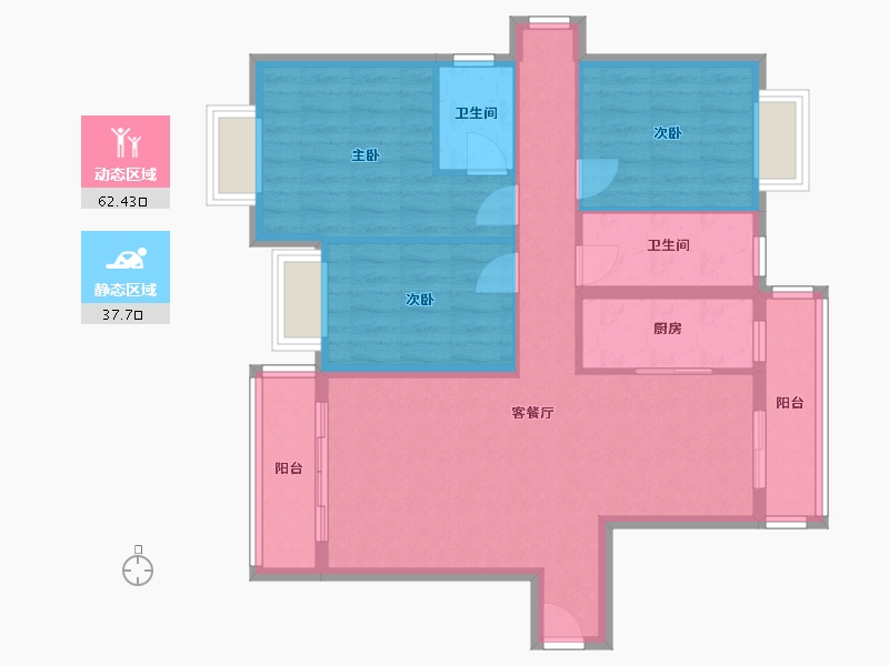 湖南省-郴州市-金鑫家园-118.40-户型库-动静分区