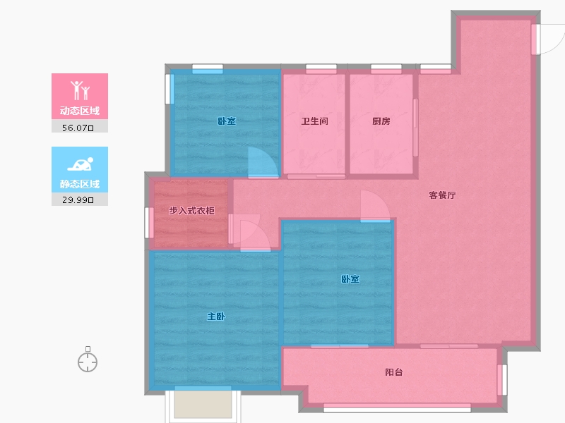 安徽省-合肥市-旭辉玖著-87.20-户型库-动静分区