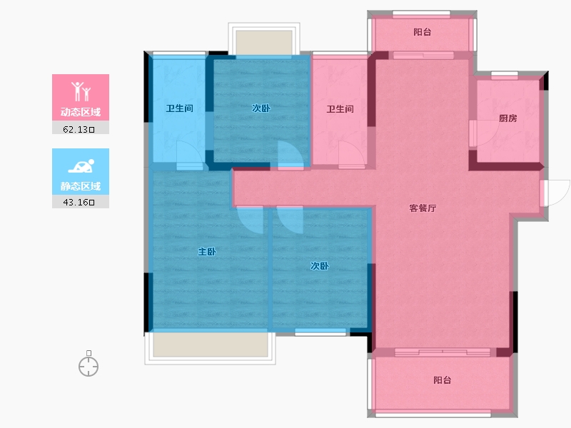 湖南省-邵阳市-华府-98.40-户型库-动静分区