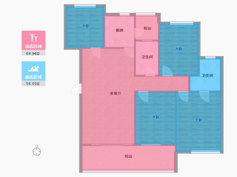 重庆-重庆市-金科天元道-96.00-户型库-动静分区