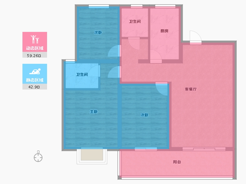 河南省-濮阳市-桃李春风-91.20-户型库-动静分区