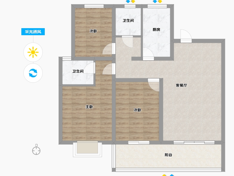 河南省-濮阳市-桃李春风-91.20-户型库-采光通风