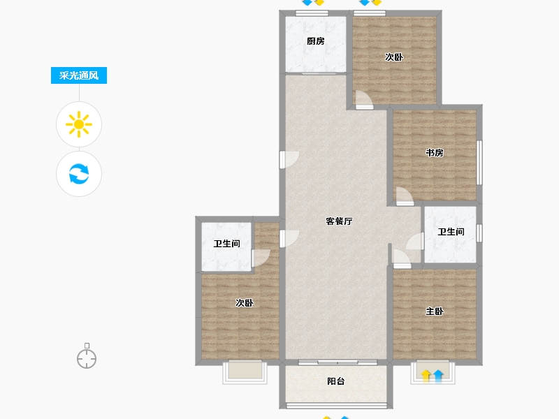 山西省-晋中市-王湖村城中村-161.19-户型库-采光通风