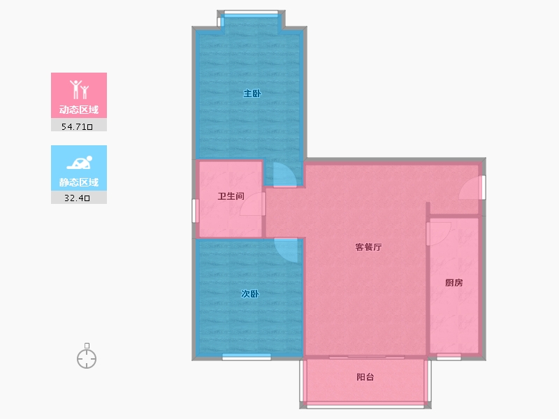 甘肃省-兰州市-苗圃花苑-81.60-户型库-动静分区