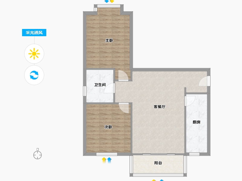 甘肃省-兰州市-苗圃花苑-81.60-户型库-采光通风