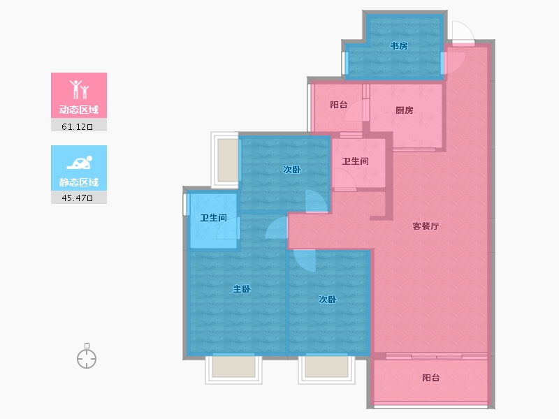 广西壮族自治区-来宾市-天隆学府壹号-96.00-户型库-动静分区