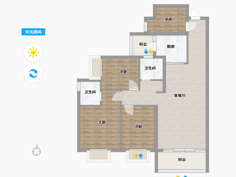 广西壮族自治区-来宾市-天隆学府壹号-96.00-户型库-采光通风