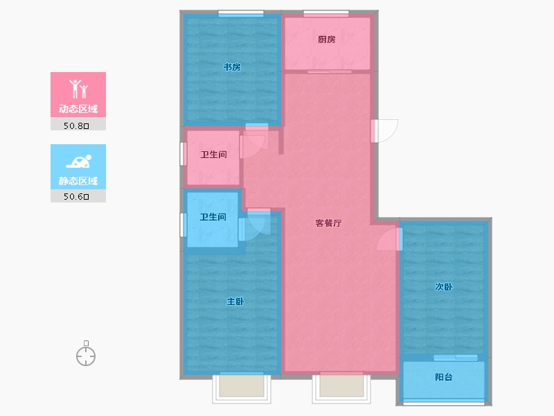 山西省-晋中市-王湖村-105.87-户型库-动静分区