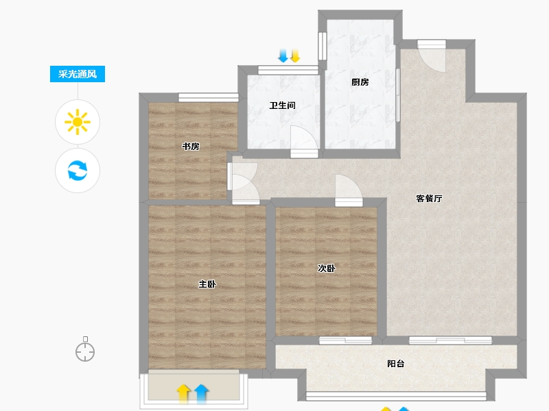 山东省-济南市-中建蔚蓝之城-81.20-户型库-采光通风