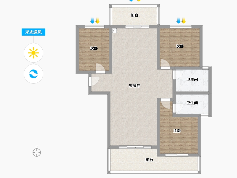 山西省-临汾市-星原小区-110.00-户型库-采光通风