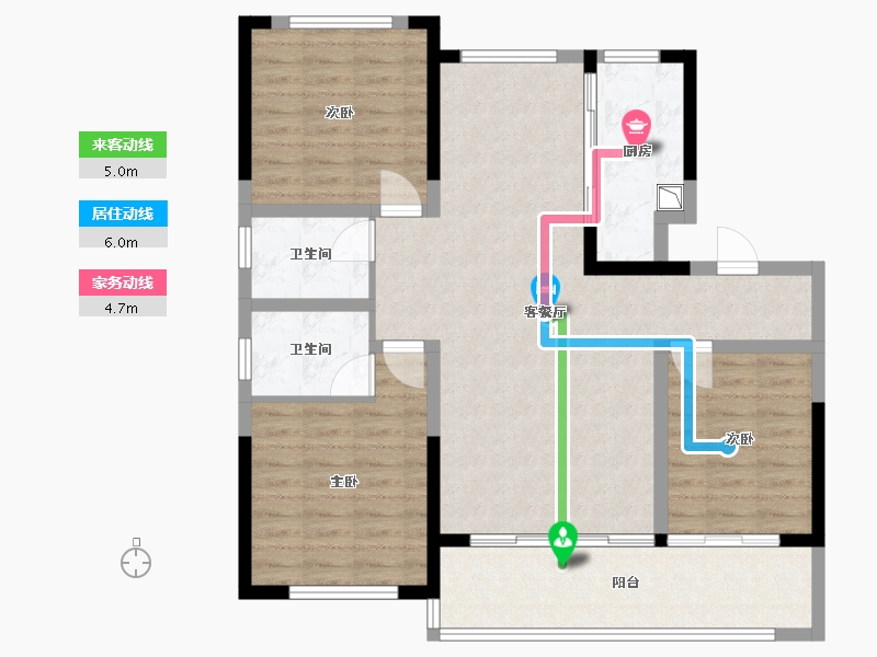 山东省-济南市-玫城壹品-95.62-户型库-动静线