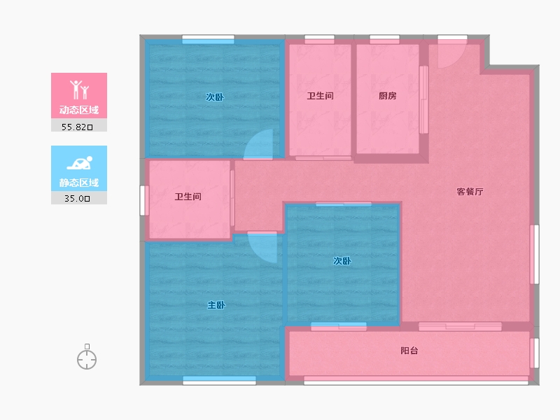 湖北省-武汉市-大华锦绣时代-82.00-户型库-动静分区