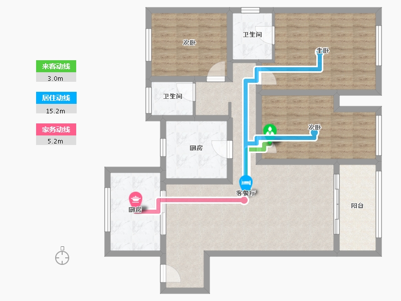 安徽省-滁州市-吾悦华府-106.30-户型库-动静线