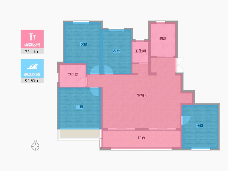 山东省-泰安市-泰山院子-128.00-户型库-动静分区