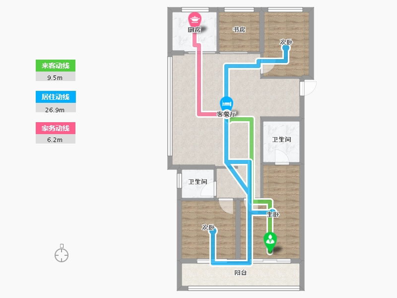 浙江省-杭州市-桂语新月-100.00-户型库-动静线