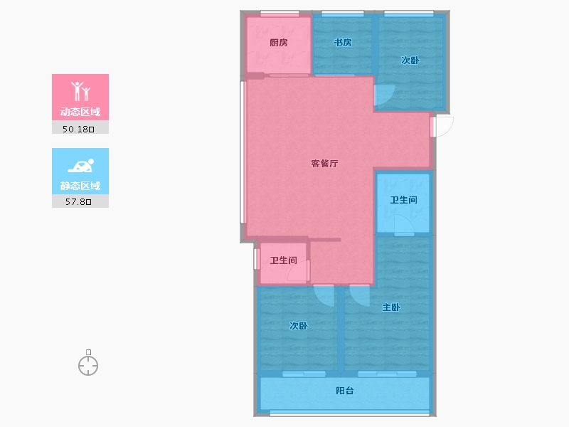 浙江省-杭州市-桂语新月-100.00-户型库-动静分区