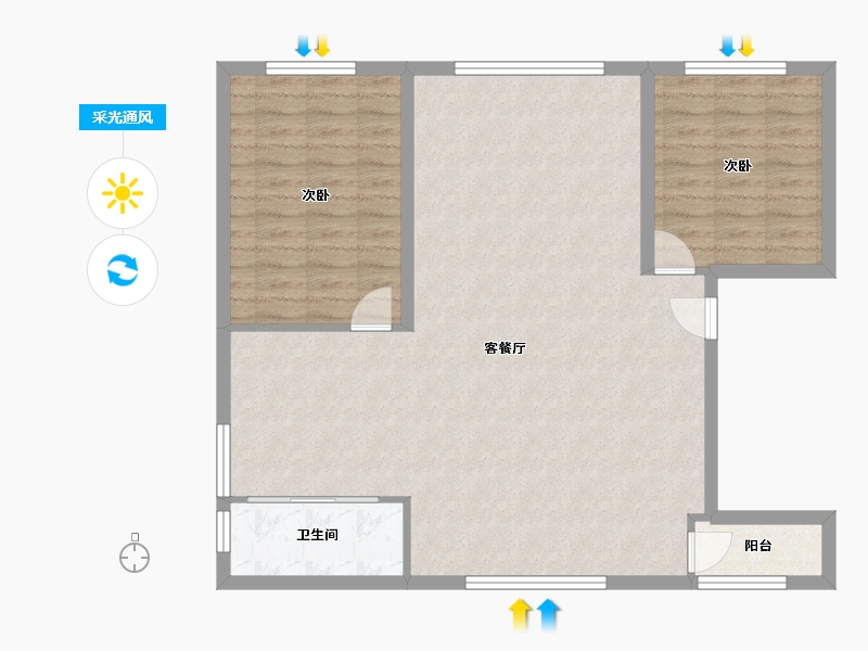 广西壮族自治区-南宁市-百甘小区-100.00-户型库-采光通风