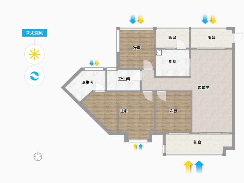 四川省-成都市-中德麓府-92.00-户型库-采光通风