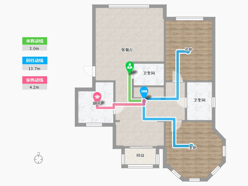 天津-天津市-凯兴天宝-95.50-户型库-动静线