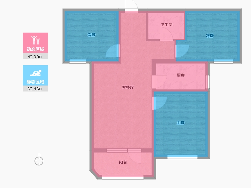 河北省-保定市-南庄子-88.00-户型库-动静分区