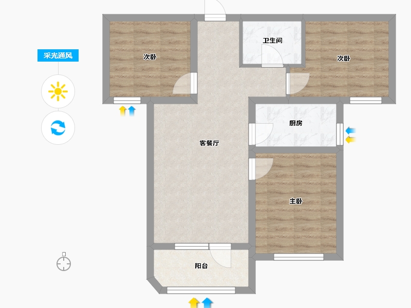 河北省-保定市-南庄子-88.00-户型库-采光通风