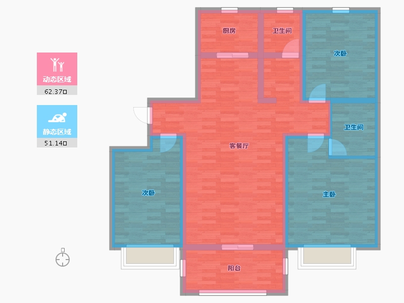 山东省-临沂市-优诗美地-101.00-户型库-动静分区