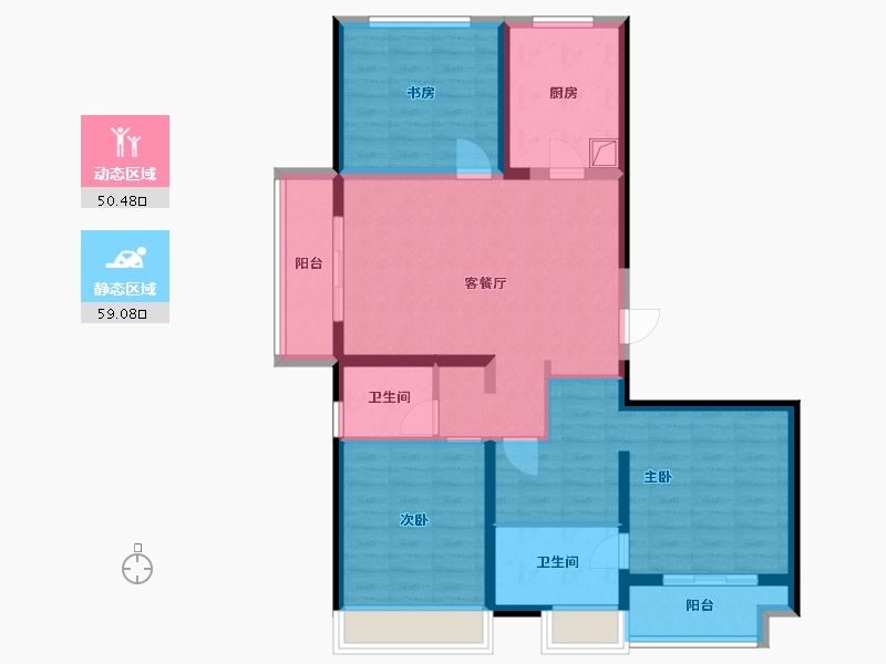 湖北省-武汉市-青山樽-100.00-户型库-动静分区