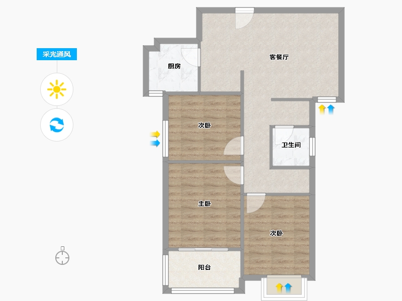 安徽省-合肥市-凉亭雅苑-78.29-户型库-采光通风