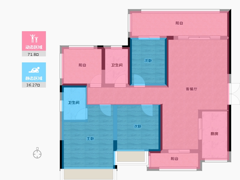 贵州省-毕节市-盛华天宸-96.00-户型库-动静分区