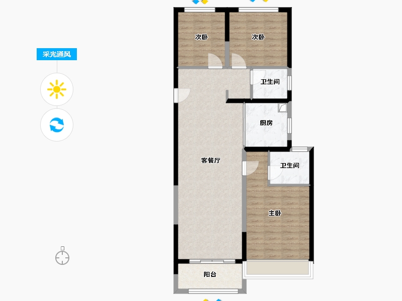 江苏省-宿迁市-奥园誉湖书院-89.00-户型库-采光通风