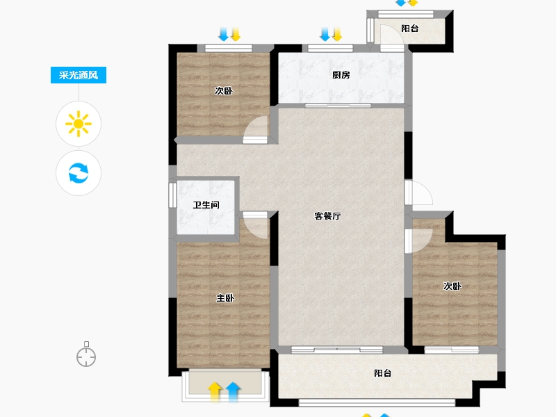 山东省-日照市-泰禾家园-104.00-户型库-采光通风