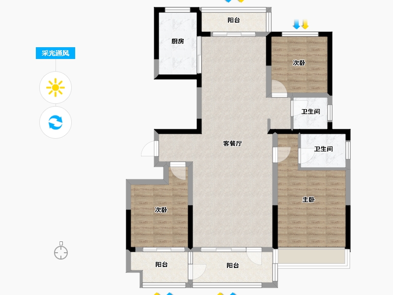 山东省-济宁市-龙城国尊府-108.00-户型库-采光通风