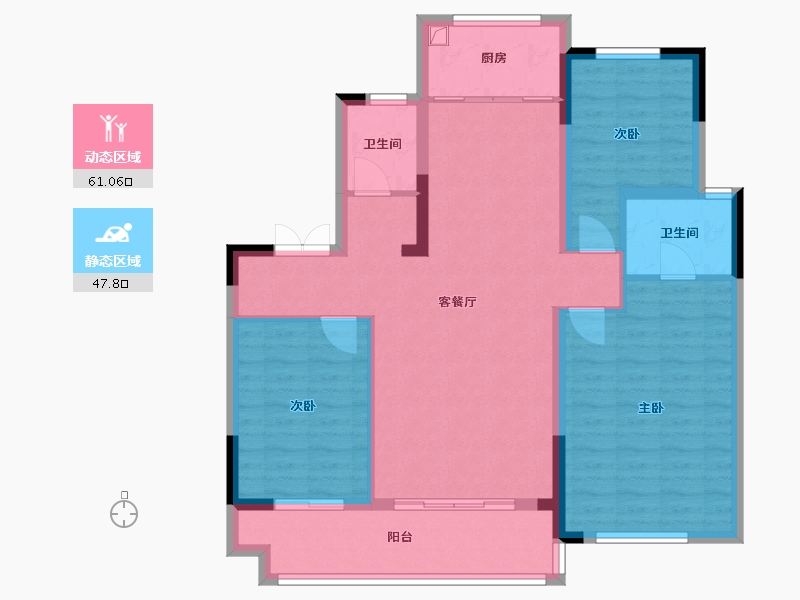 山东省-泰安市-文华里-95.20-户型库-动静分区