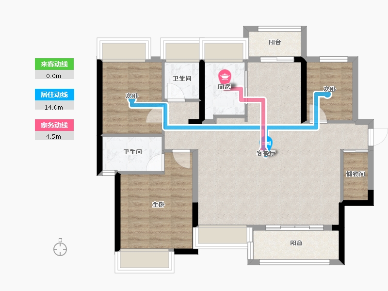 广东省-江门市-铁建城-98.40-户型库-动静线