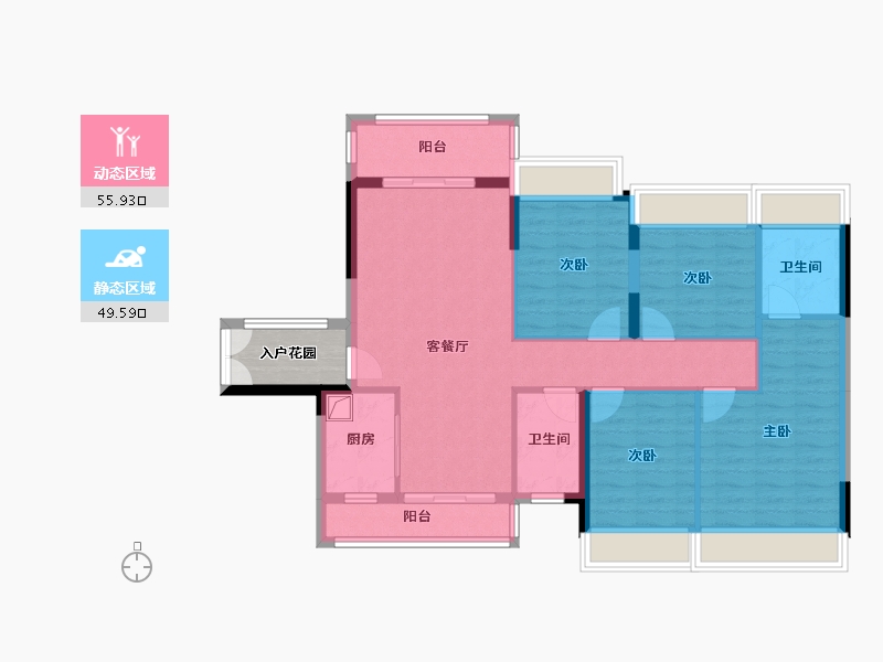 广东省-清远市-东建凯旋新城-102.40-户型库-动静分区