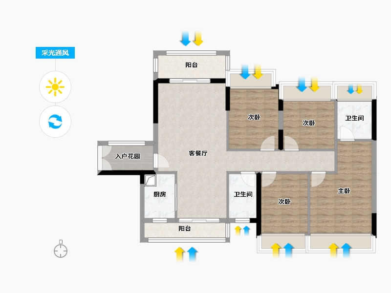 广东省-清远市-东建凯旋新城-102.40-户型库-采光通风