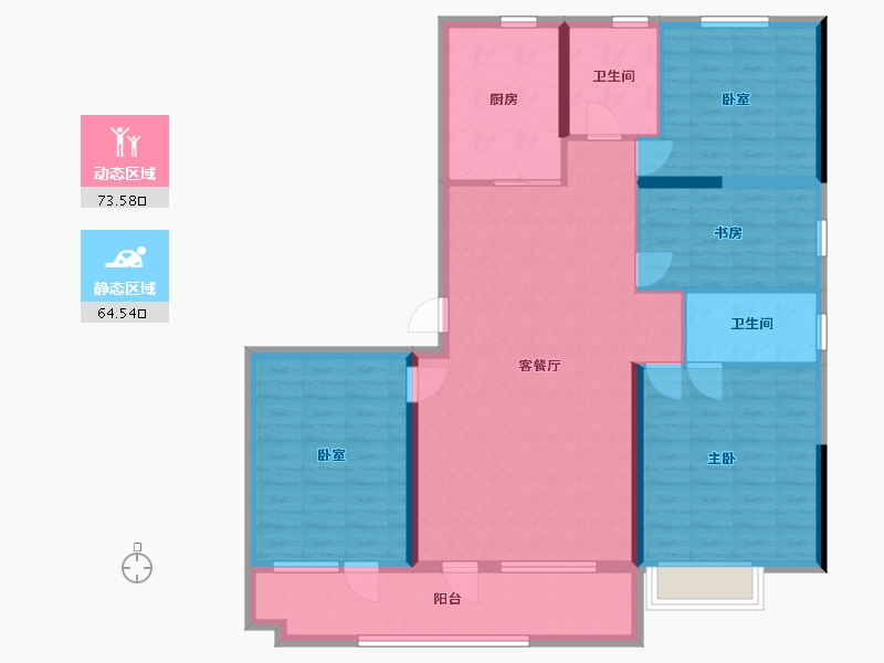 山东省-潍坊市-碧桂园玖州府-125.60-户型库-动静分区