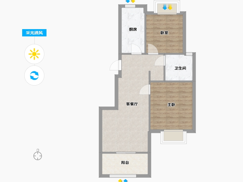 上海-上海市-大名城映玥-59.20-户型库-采光通风