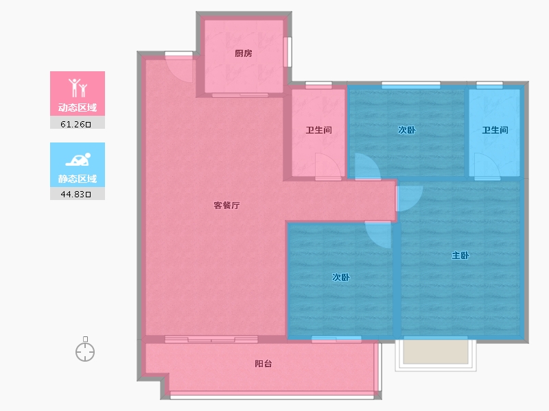 福建省-福州市-中茵天俊珑璟台-96.00-户型库-动静分区