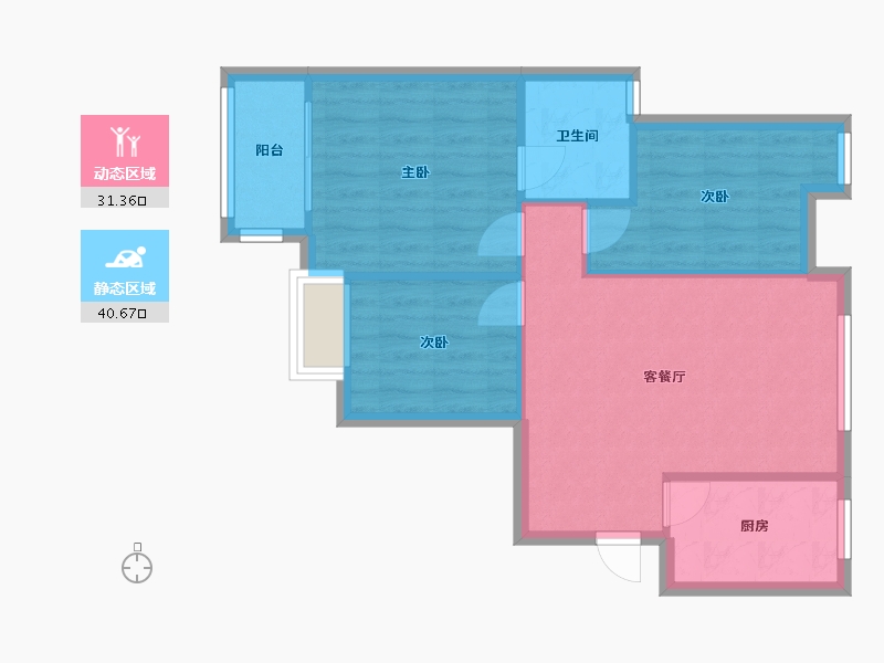 安徽省-合肥市-竹园-74.40-户型库-动静分区