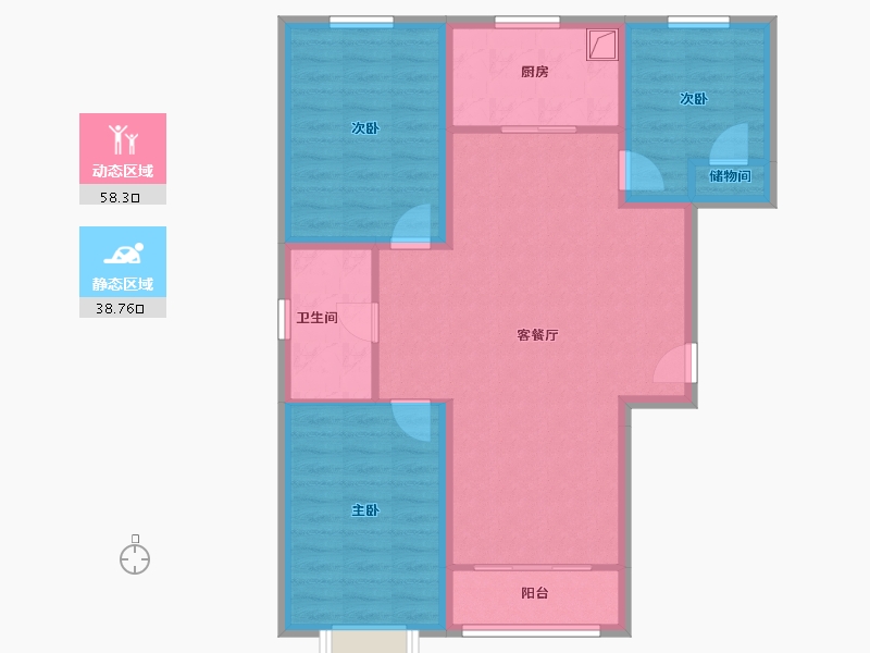 北京-北京市-南苑村-87.11-户型库-动静分区