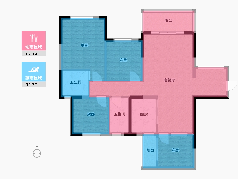 四川省-成都市-瀚城绿洲-85.41-户型库-动静分区