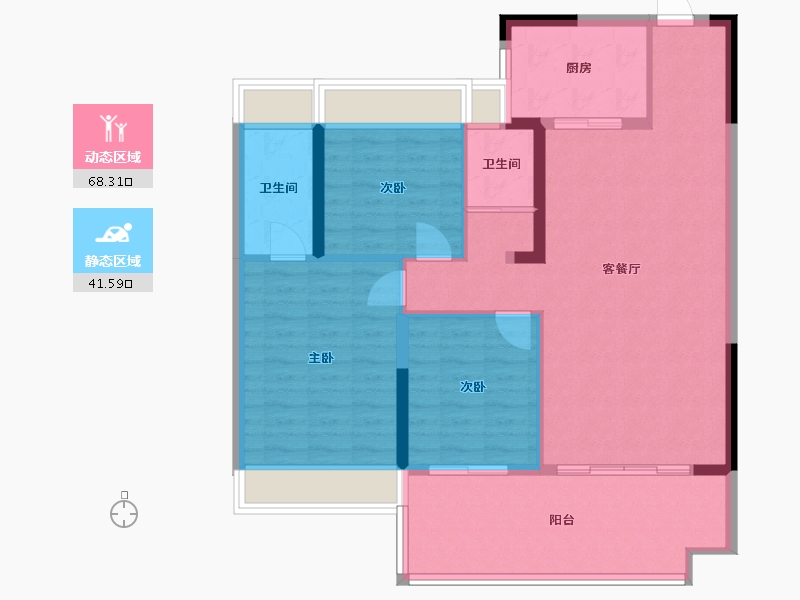 湖北省-恩施土家族苗族自治州-碧桂园藏珑原著-101.00-户型库-动静分区