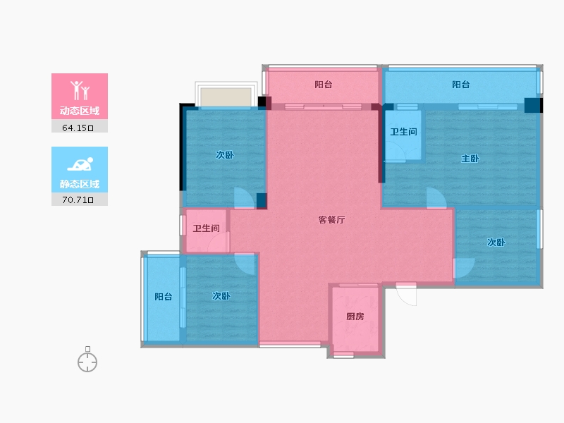 广西壮族自治区-南宁市-新天地-124.80-户型库-动静分区