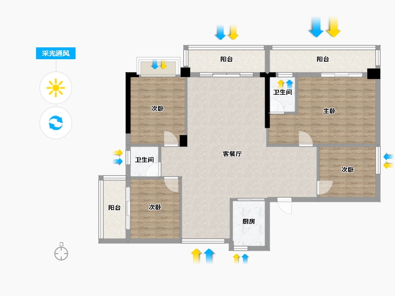 广西壮族自治区-南宁市-新天地-124.80-户型库-采光通风